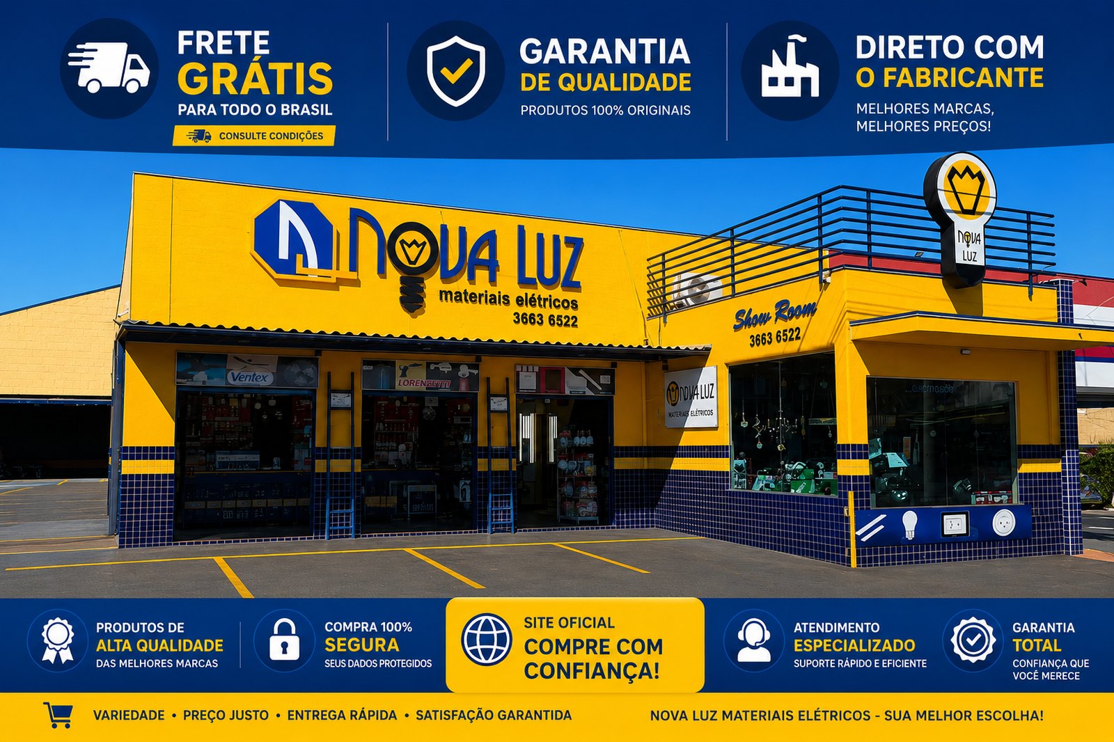 Nova Luz Materiais Elétricos — frete grátis para todo o Brasil, garantia de qualidade e produtos 100% originais